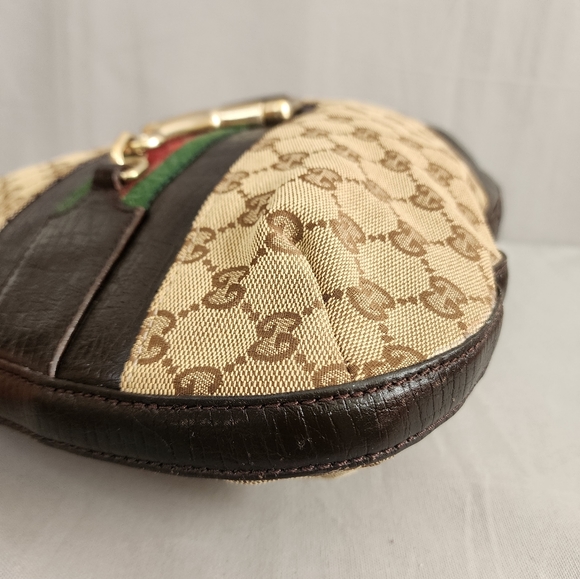 GUCCI GG Canvas Horsebit Hasler Hobo Bag - Picture 9 of 15